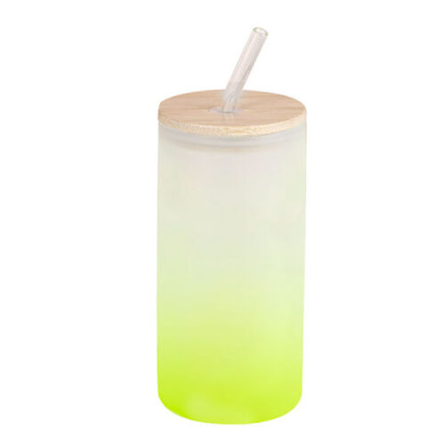 Sublimasyon Pipetli Cam Suluk - Yeşil - OFİSOMİ-S