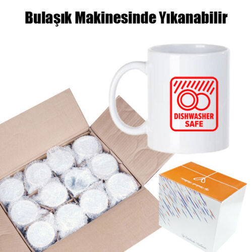 Sublimasyon Porselen Beyaz Kupa - Kutulu - 2