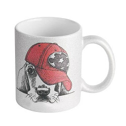 Sublimasyon Porselen Glitter (Simli) Gümüş Kupa - Kutulu - 2