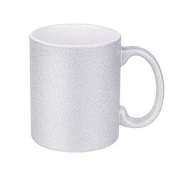 Sublimasyon Porselen Glitter (Simli) Gümüş Kupa - Kutulu - 3