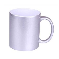 Sublimasyon Porselen Gümüş Sedefli Kupa - Kutulu - 1