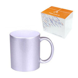 Sublimasyon Porselen Gümüş Sedefli Kupa - Kutulu - 2