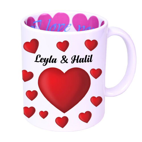 Süblimasyon Porselen I Love You Kupa Bardak - Kutulu - OFİSOMİ-T (1)