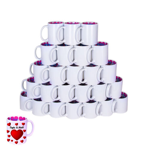Sublimasyon Porselen I Love You Kupa Bardak - OFİSOMİ-T
