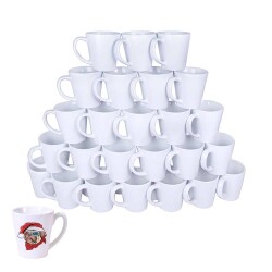 Sublimasyon Porselen Konik Beyaz Kupa - 1