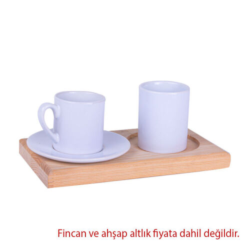 Süblimasyon Porselen Kulpsuz İkili Fincan Seti - OFİSOMİ-T (1)