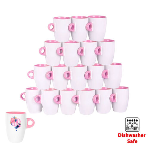 Süblimasyon Porselen Pembe Latte Kupa Bardak - OFİSOMİ-T