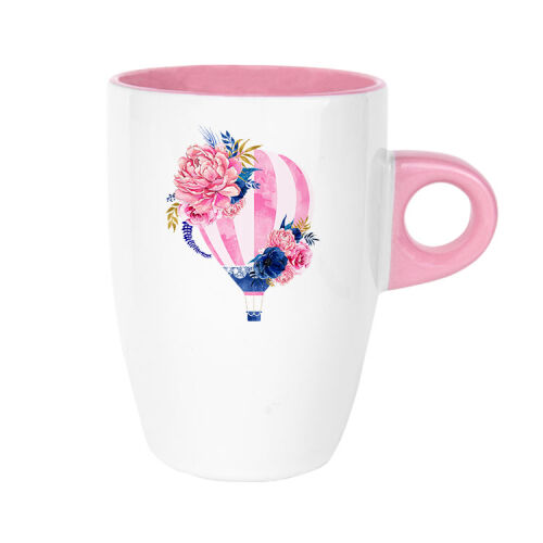 Süblimasyon Porselen Pembe Latte Kupa Bardak - 5