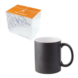 Sublimasyon Porselen Sihirli MAT Siyah Kupa- Kutulu - 3