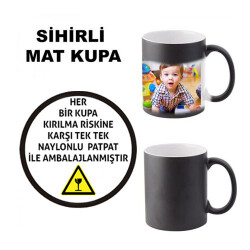 Sublimasyon Porselen Sihirli MAT Siyah Kupa- Kutulu - 4