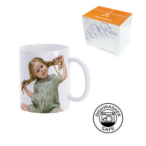 Sublimasyon Porselen Simli Beyaz Kupa - Kutulu - 3