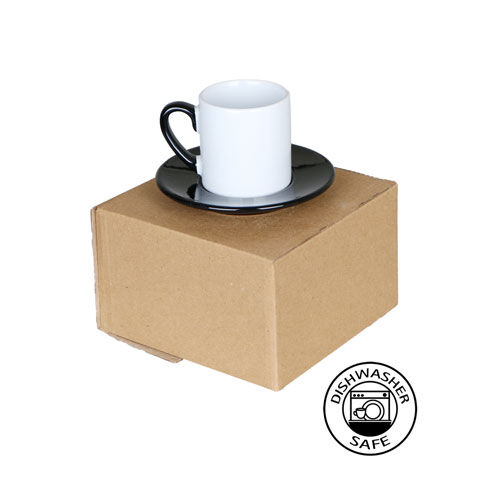 Sublimasyon Porselen Siyah Kahve Fincanı - Kraft Kutulu - 3