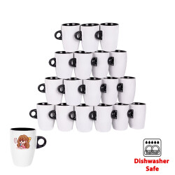 Süblimasyon Porselen Siyah Latte Kupa Bardak - 1