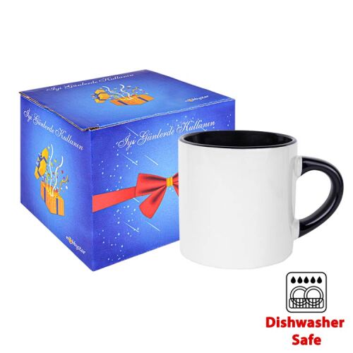 Süblimasyon Porselen Siyah Nescafe Fincanı - Kutulu - OFİSOMİ-T