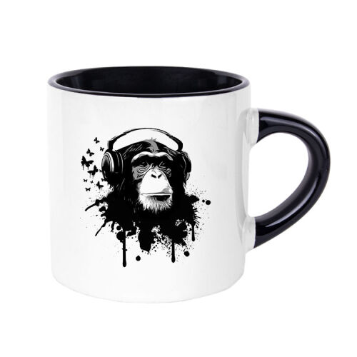 Süblimasyon Porselen Siyah Nescafe Fincanı - Kutulu - OFİSOMİ-T (1)