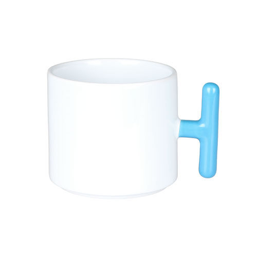 Sublimasyon Porselen T Mavi Kulplu Kupa - Kutulu - OFİSOMİ-S