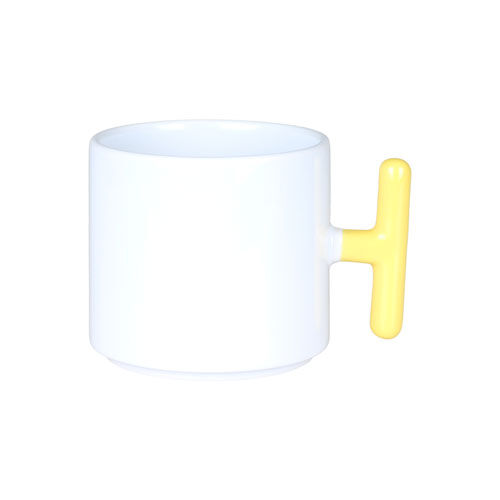 Sublimasyon Porselen T Sarı Kulplu Kupa - Kutulu - OFİSOMİ-S (1)