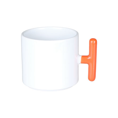 Sublimasyon Porselen T Turuncu Kulplu Kupa - Kutulu - OFİSOMİ-S