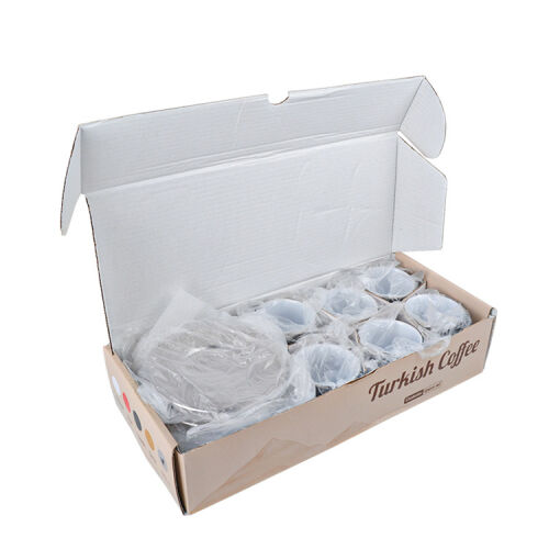 Süblimasyon Porselen Türk Kahvesi Fincanı - 6'lı Aynalı Gümüş - OFİSOMİ-T (1)