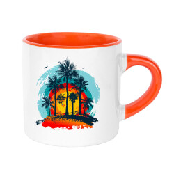 Süblimasyon Porselen Turuncu Nescafe Fincanı - 4