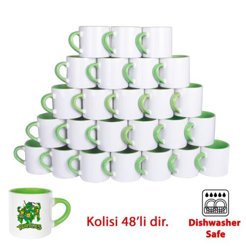 Süblimasyon Porselen Yeşil Nescafe Fincanı - OFİSOMİ-T