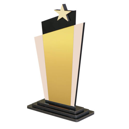 Sublimasyon Roze Lüks Metal Baskılı Siyah Ahşap Plaket - Altın Metalli - OFİSOMİ-S