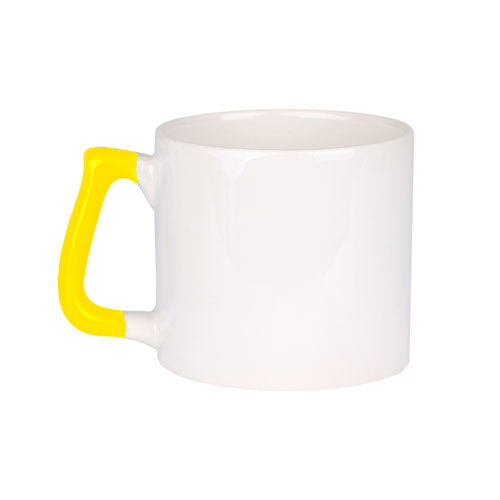 Sublimasyon Sarı Kulplu Seramik Gala Kupa - Kutulu - OFİSOMİ-S