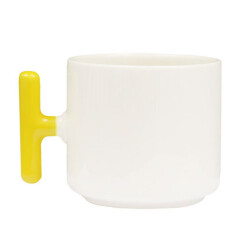 Sublimasyon Sarı Kulplu Seramik Latte Kupa - Kutulu - 3