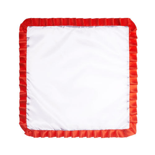 Sublimasyon Saten Kare Yastık - Kırmızı Fırfırlı - OFİSOMİ-S (1)