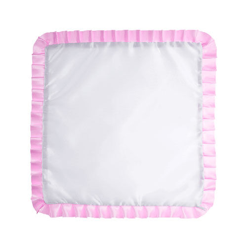 Sublimasyon Saten Kare Yastık - Pembe Fırfırlı - OFİSOMİ-S (1)