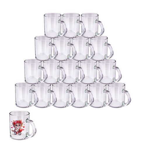Süblimasyon Şeffaf Cam Kupa Bardak - 1