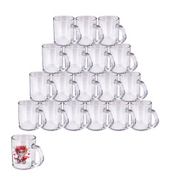 Süblimasyon Şeffaf Cam Kupa Bardak - 1