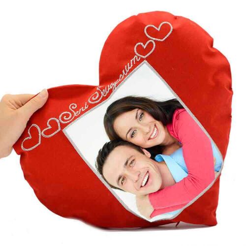 Sublimasyon Seni Seviyorum Kalp Yastık - OFİSOMİ-T