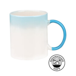 Sublimasyon Seramik Degrade Mavi Kupa - Kutulu - 3