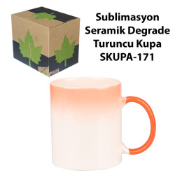 Sublimasyon Seramik Degrade Turuncu Kupa - Kutulu - 2