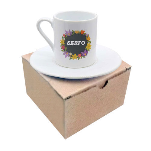 Sublimasyon Seramik Kahve Fincanı - Kraft Kutulu - OFİSOMİ-S