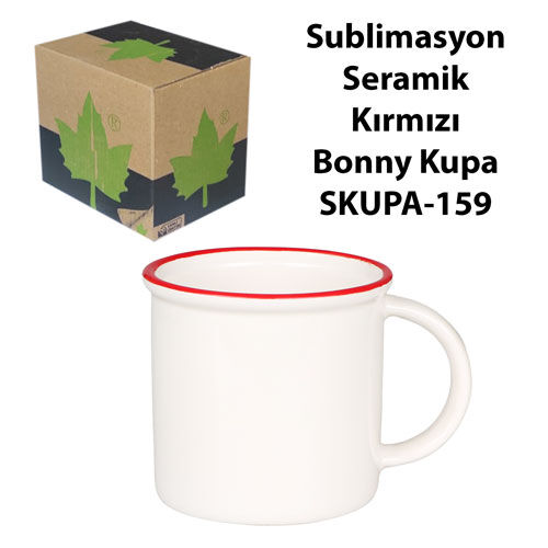 Sublimasyon Seramik Kırmızı Bonny Kupa - Kutulu - 2