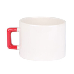 Sublimasyon Seramik Kırmızı Kulplu Lüks Fincan - Kutulu - 1