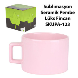 Sublimasyon Seramik Pembe Lüks Fincan - Kutulu - 1