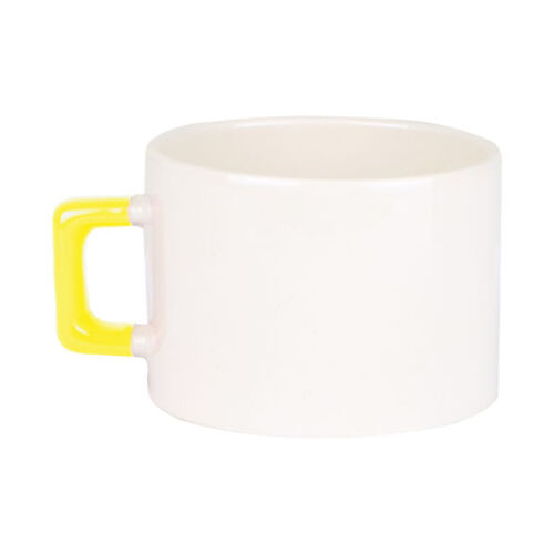 Sublimasyon Seramik Sarı Kulplu Lüks Fincan - Kutulu - OFİSOMİ-S (1)