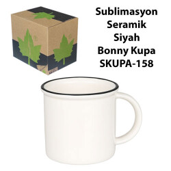 Sublimasyon Seramik Siyah Bonny Kupa - Kutulu - 2