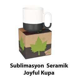 Sublimasyon Seramik Siyah Joyful Kupa - Kutulu - 2