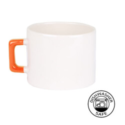 Sublimasyon Seramik Turuncu Kulplu Lüks Fincan - Kutulu - 3