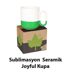 Sublimasyon Seramik Yeşil Joyful Kupa - Kutulu - 2