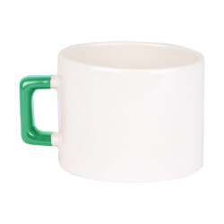 Sublimasyon Seramik Yeşil Kulplu Lüks Fincan - Kutulu - 2