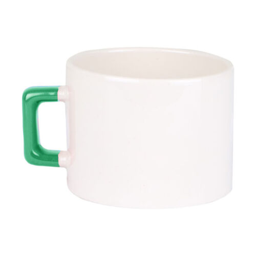 Sublimasyon Seramik Yeşil Kulplu Lüks Fincan - Kutulu - OFİSOMİ-S (1)