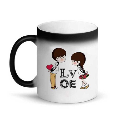 Süblimasyon Siyah Sihirli Parlak Porselen Kupa - Kutulu - OFİSOMİ-T (1)