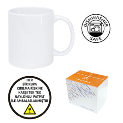 Sublimasyon Standart Porselen Beyaz Kupa - Kutulu - 2