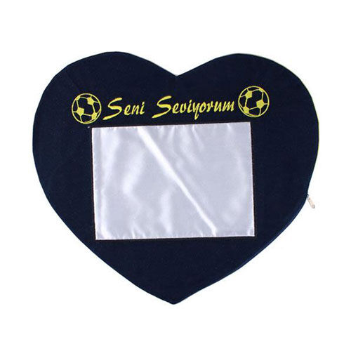 Sublimasyon Taraftar Kalp Yastık - Sarı Lacivert - OFİSOMİ-S