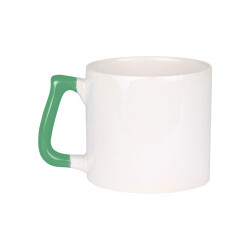 Sublimasyon Yeşil Kulplu Seramik Gala Kupa - Kutulu - 1